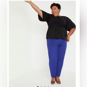 Eloquii Cobalt Blue Kady Fit Double Weave Pants Size 16L Long Business Casual